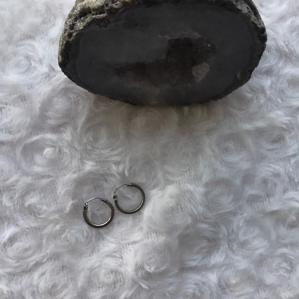 Vintage sterling silver hoop earrings